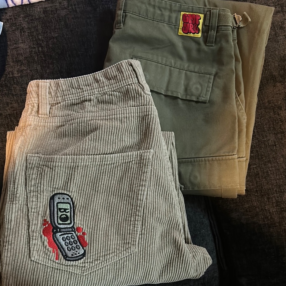 Kids Corduroy Pants with Embroidered Design